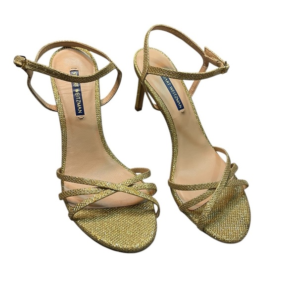 Stuart Weitzman Starla Glitter Sandals - Picture 2 of 8